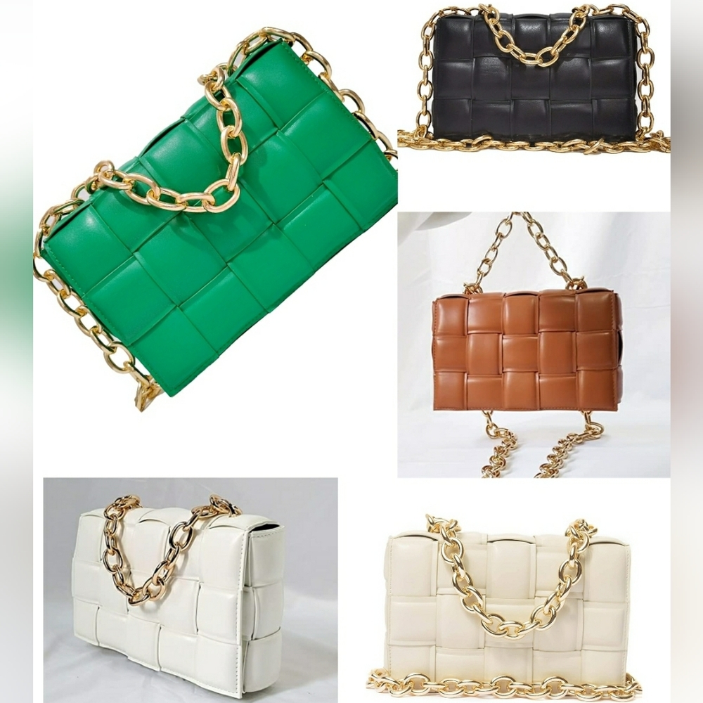 Leather cassette chain bag